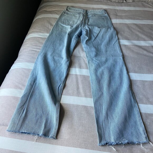 JBD Distressed Wide-Leg Jeans Light Wash, High Rise, Ripped Knees Sz 25 - Picture 6 of 7